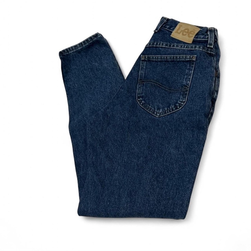 Dark Wash Vintage Lee Denim Mom Jeans Straight Leg 28X31 High-rise 100% Cotton